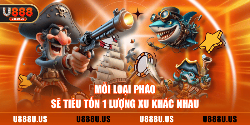 Mỗi loại pháo sẽ tiêu tốn 1 lượng xu khác nhau